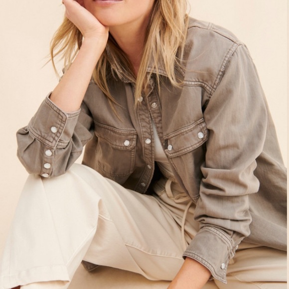 We The Free x Free People Westward Bound Lg Button Oversized Pink Shacket New - Picture 10 of 12